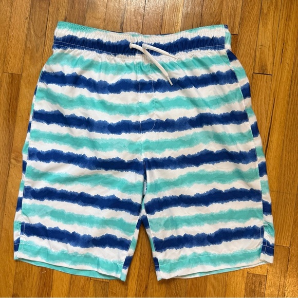 The Children’s Place Blue Striped Swim Trunks Boys Size XXL 16 Navy Narrows - Picture 3 of 7